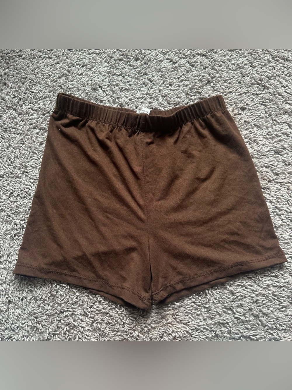 Brown Elastic-Hem Crop Tank Top